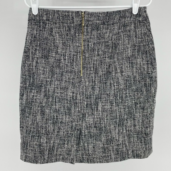 KATE SPADE JUDY PENCIL TWEED MINI SKIRT GREY BLACK WHITE HEATHER TWEED 8 - Picture 3 of 7